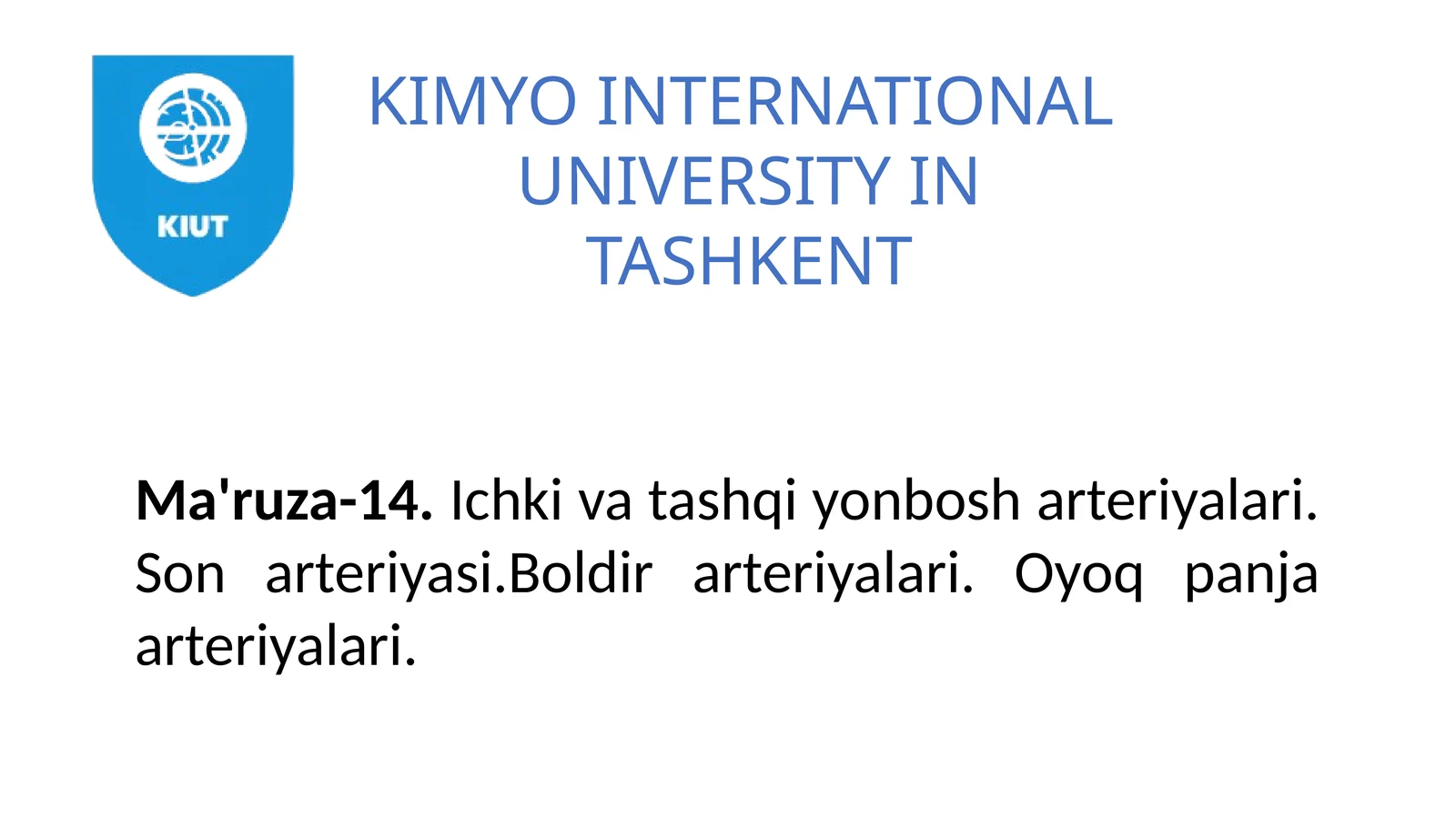 Ichki va tashqi yonbosh arteriyalari. Son arteriyasi.Boldir arteriyalari. Oyoq panja arteriyalari
