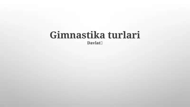 Gimnastika turlari