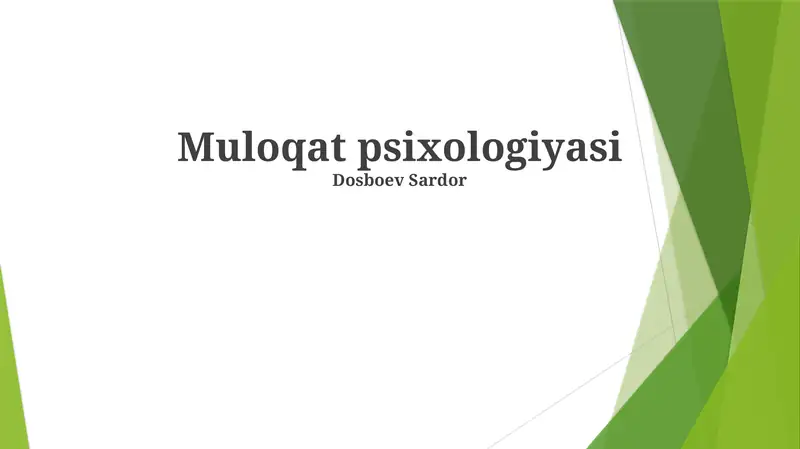 Muloqat psixologiyasi