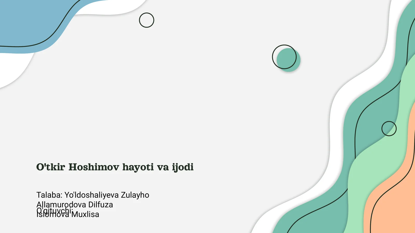 O'tkir Hoshimov hayoti va ijodi