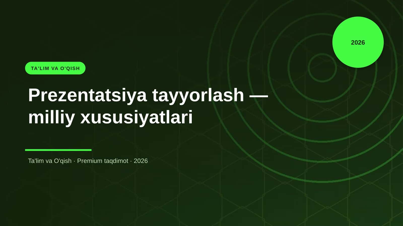 Prezentatsiya tayyorlash — milliy xususiyatlari