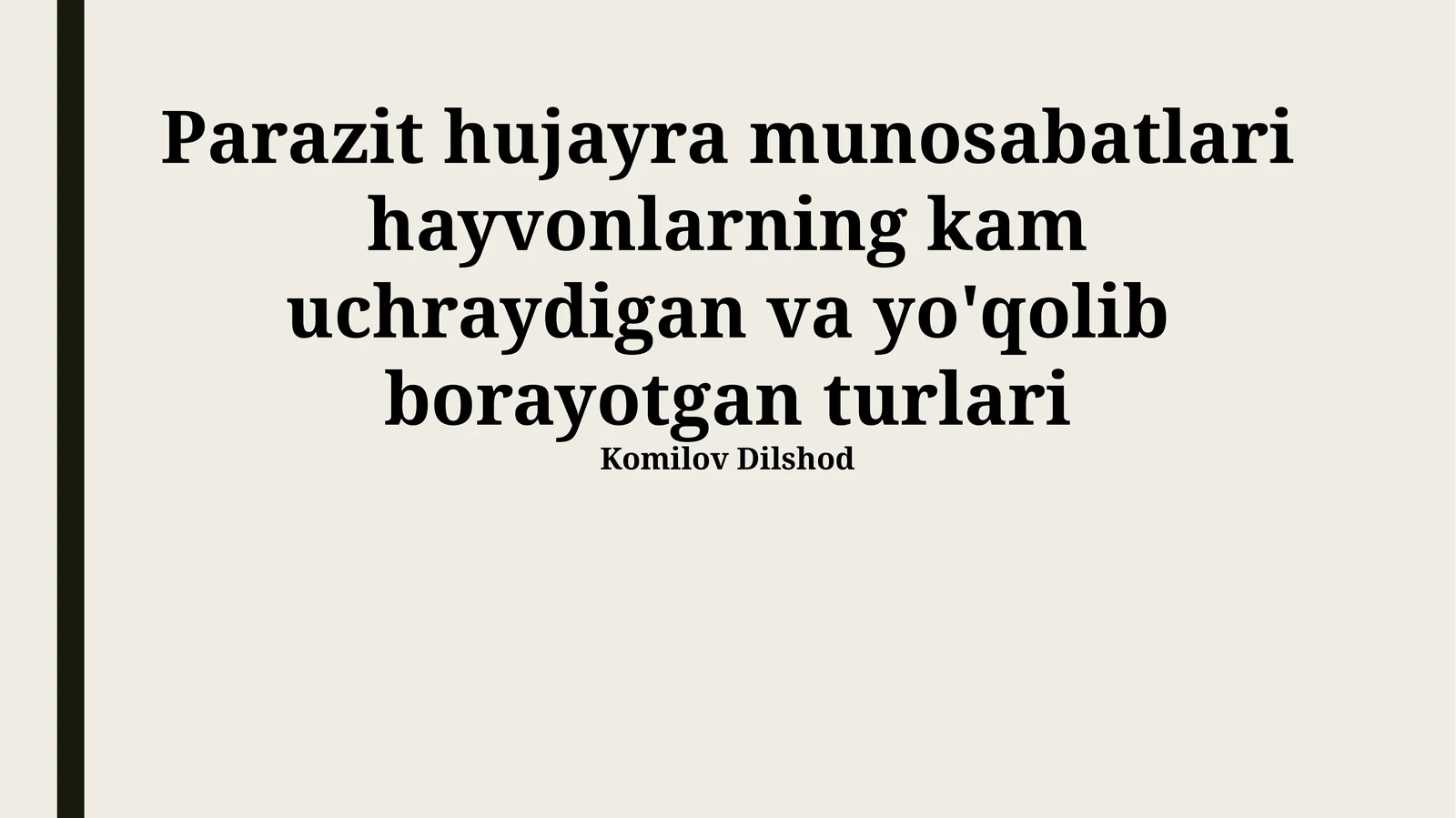 Parazit Hujayra Munosabatlari