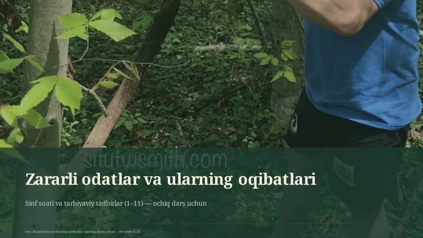 Zararli odatlar va ularning oqibatlari