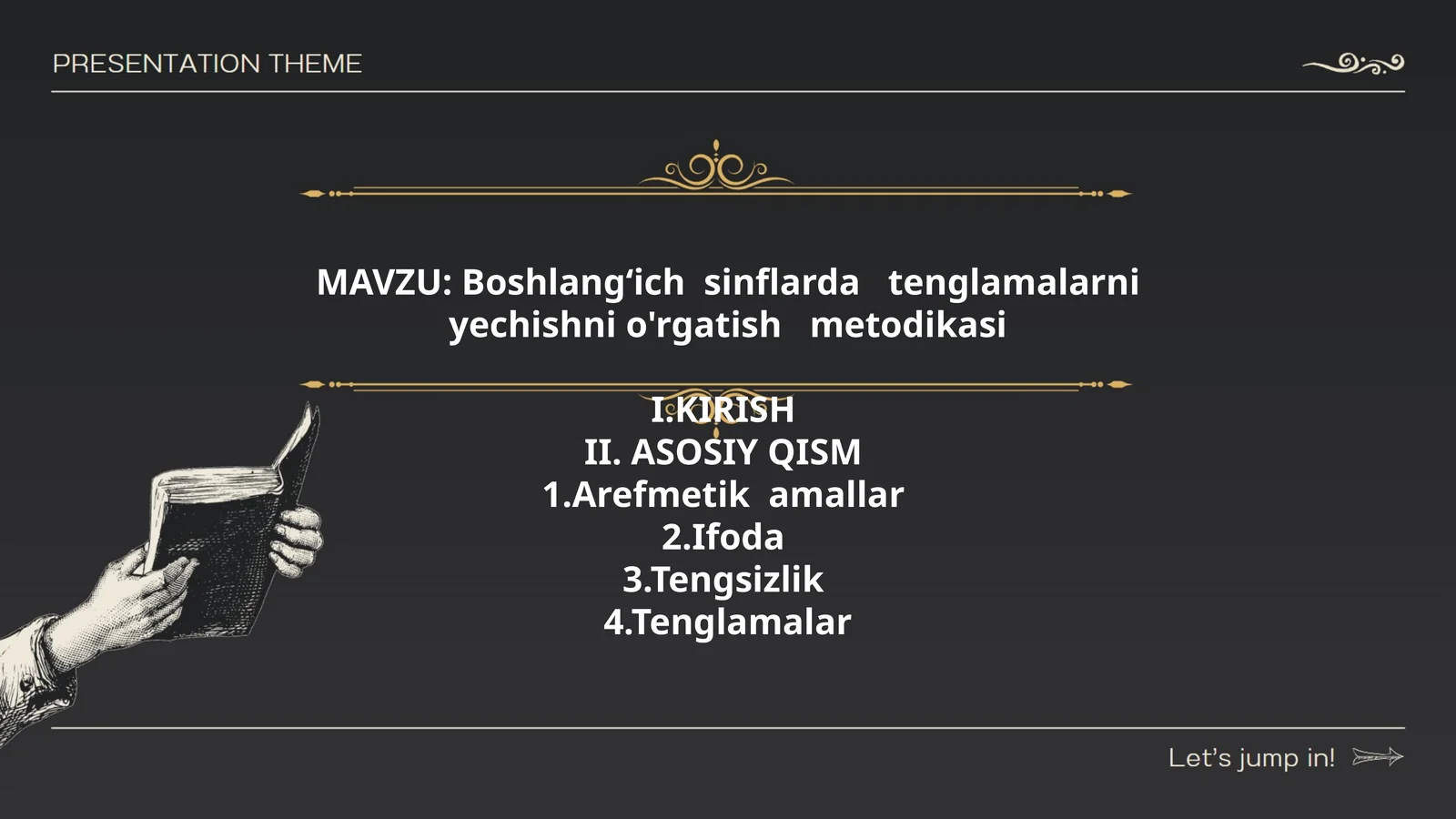 Boshlang‘ich sinflarda tenglamalarni yechishni o'rgatish metodikasi