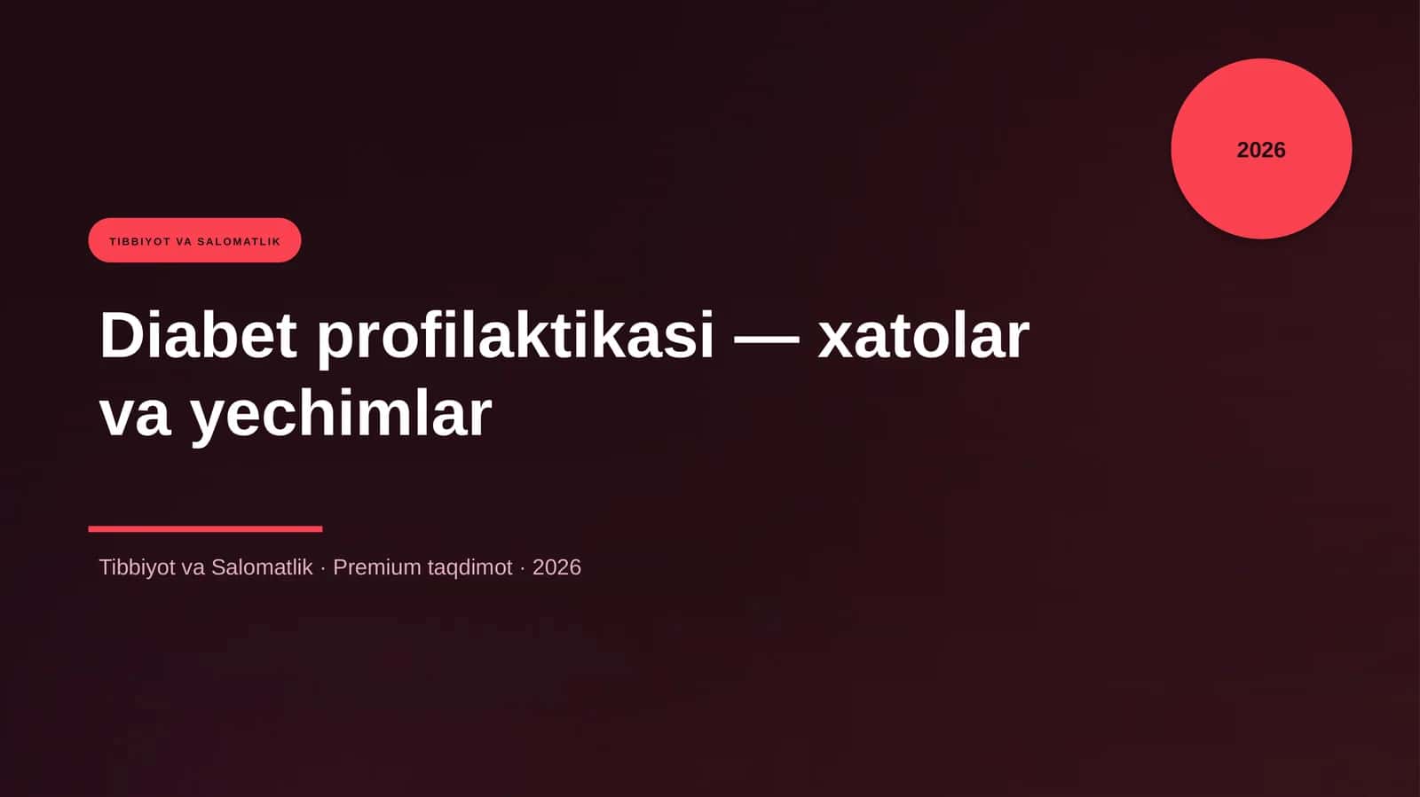 Diabet profilaktikasi — xatolar va yechimlar