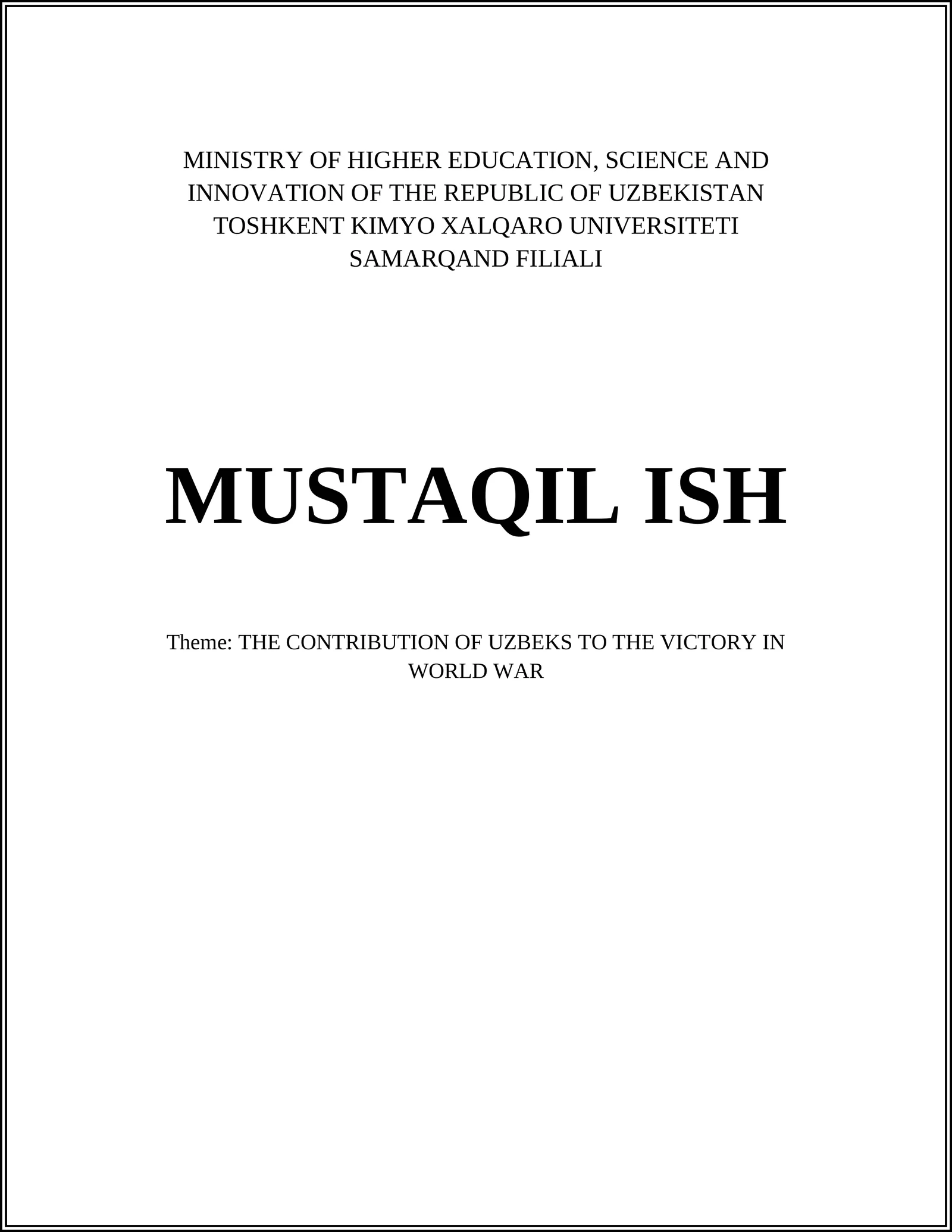 Uzbek Military Units in World War II