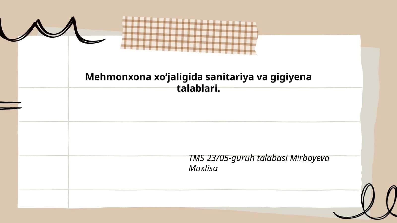 Sanitariya va gigiyena talablari
