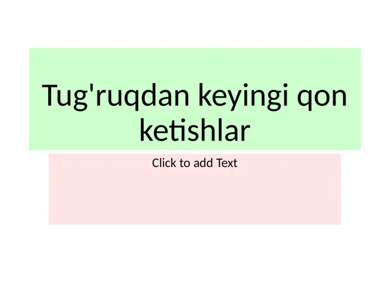 Tug'ruqdan keyingi qon ketishlar
