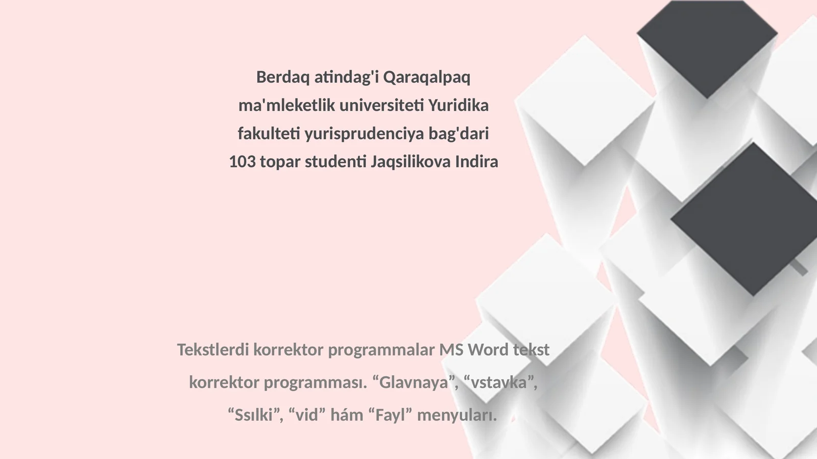 Microsoft Word - Windows ortalıǵında islew ushın mólsherlengen Microsoft Office quramına kiretuǵın programmalardan biri bolıp, onı tekst redaktorı dep ataydı