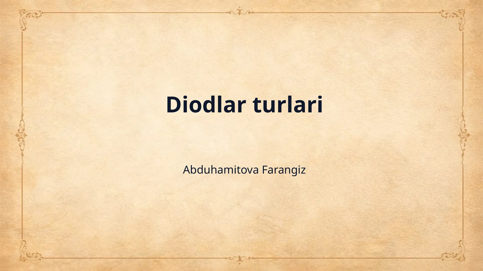 Diodlar turlari