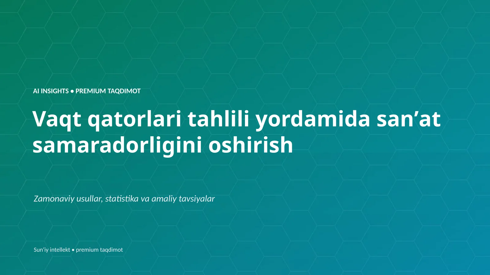AI INSIGHTS • PREMIUM TAQDIMOT