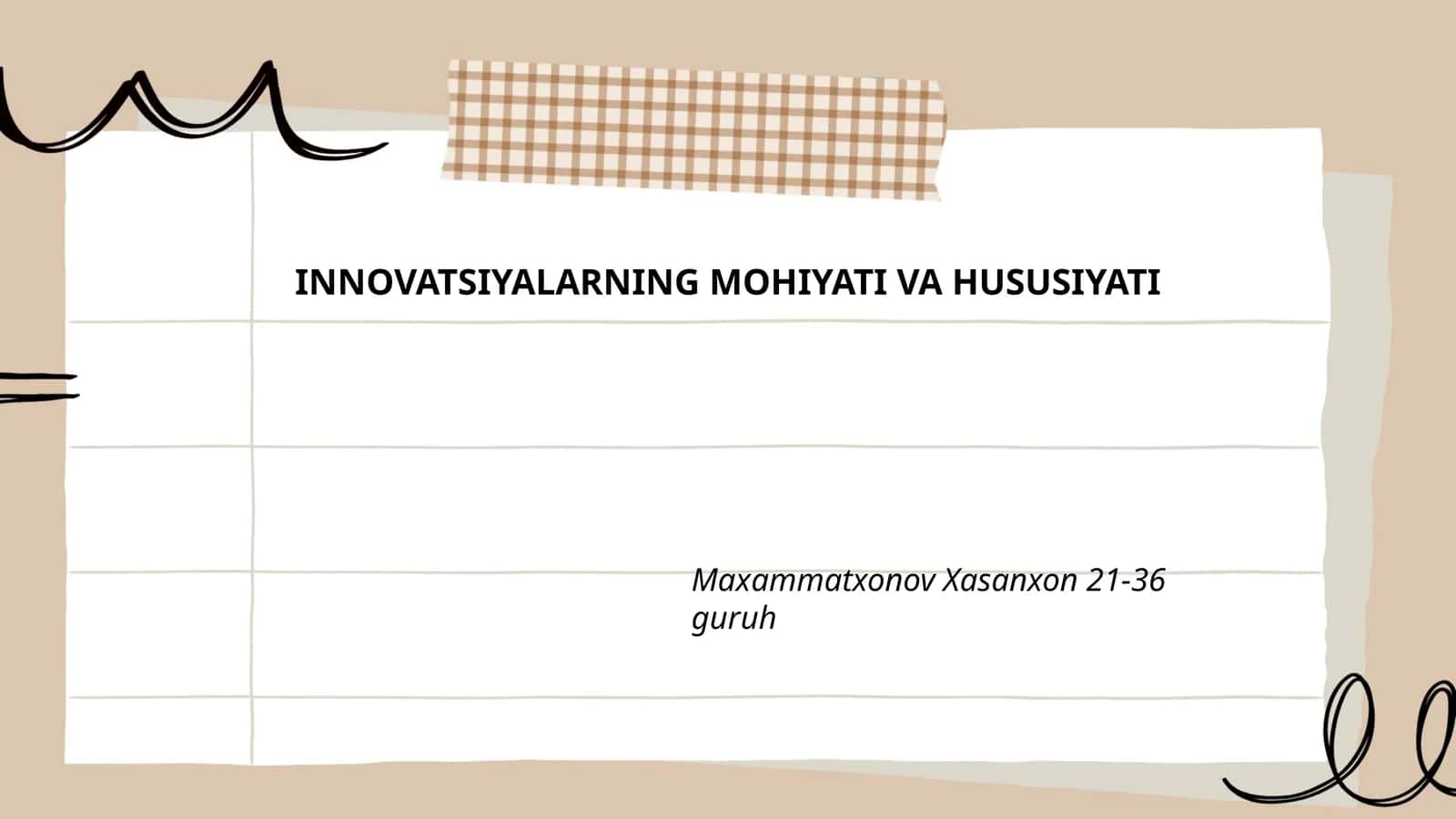 INNOVATSIYALARNING MOHIYATI VA HUSUSIYATI