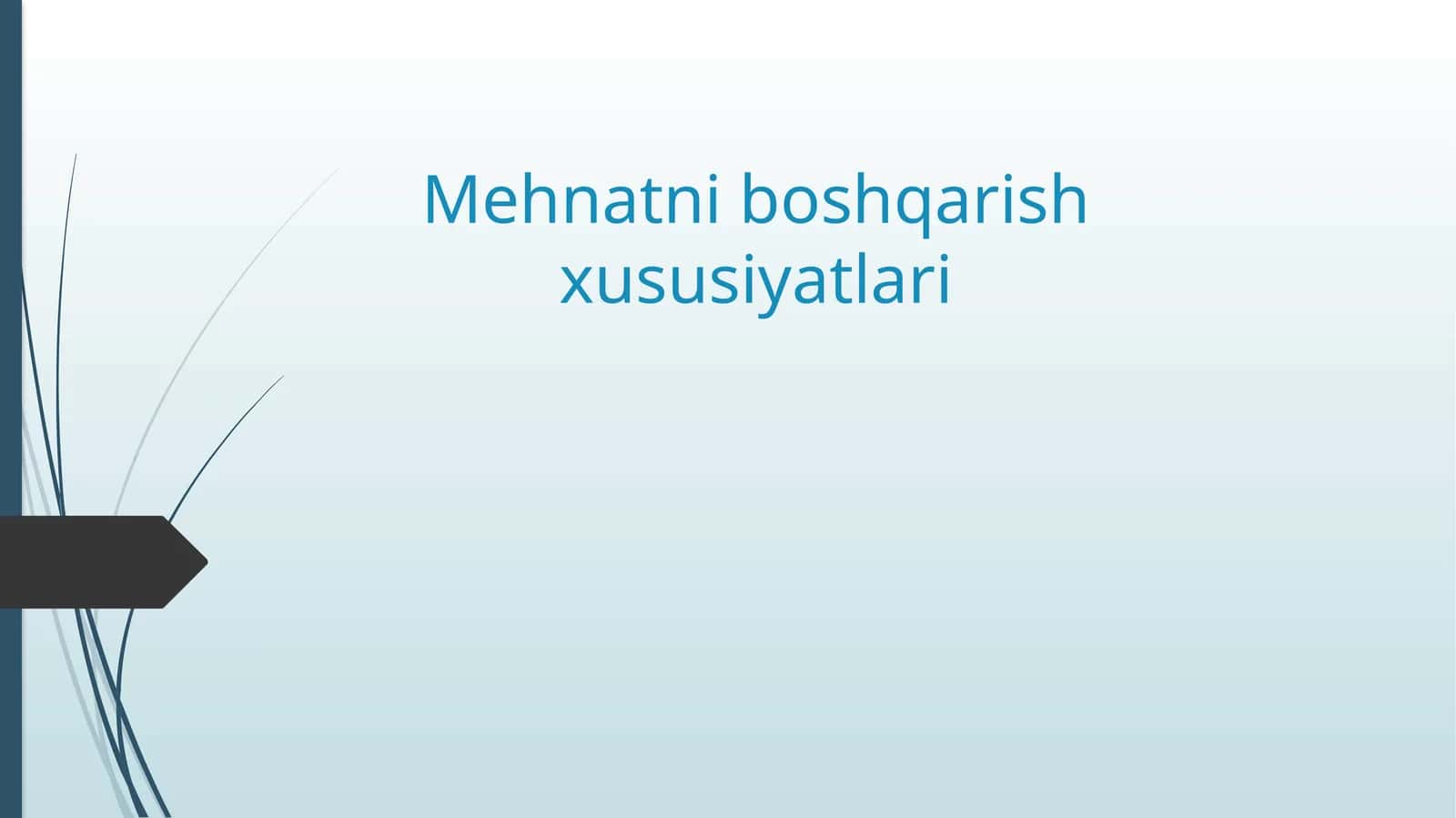 Mehnatni boshqarish xususiyatlari