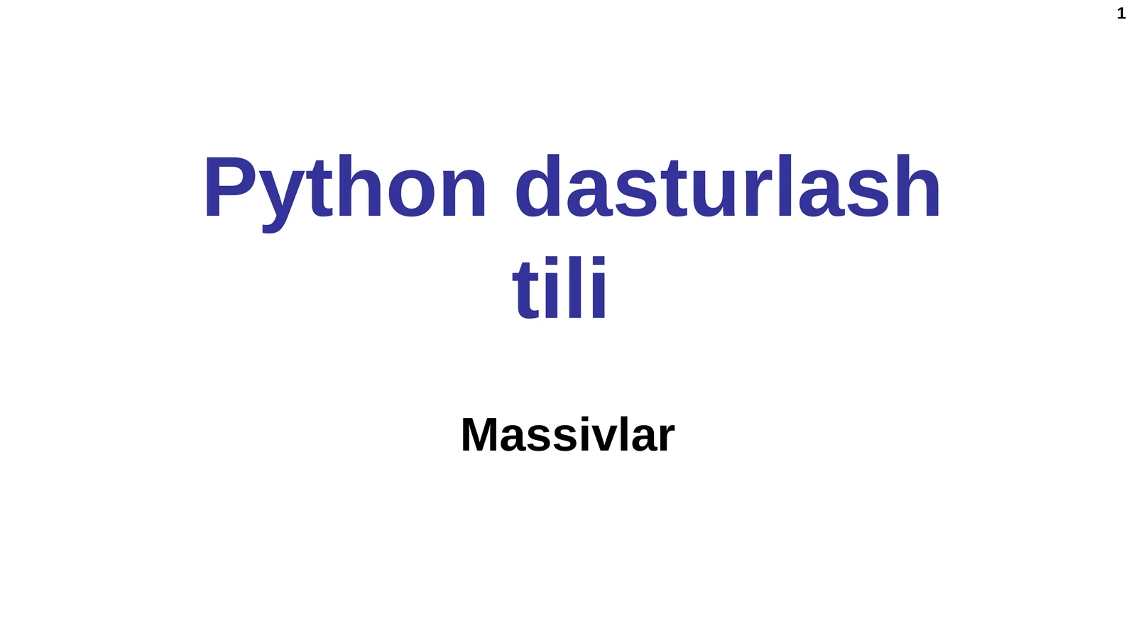 Python dasturlash tili