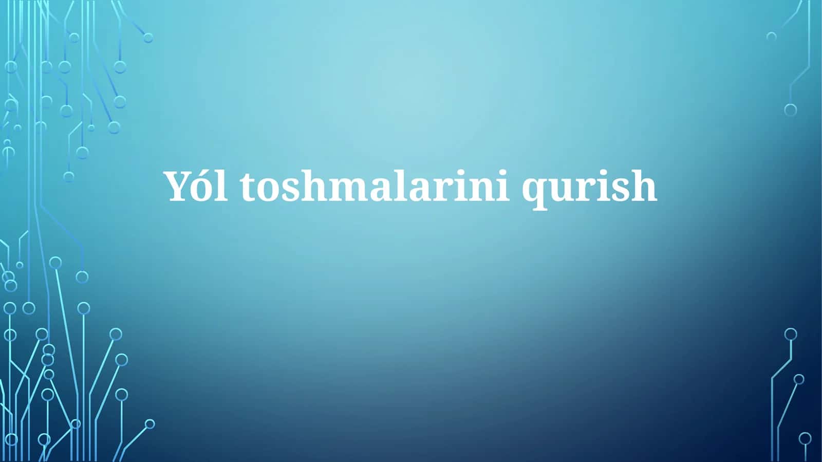 Yóltoshmalariniqurish