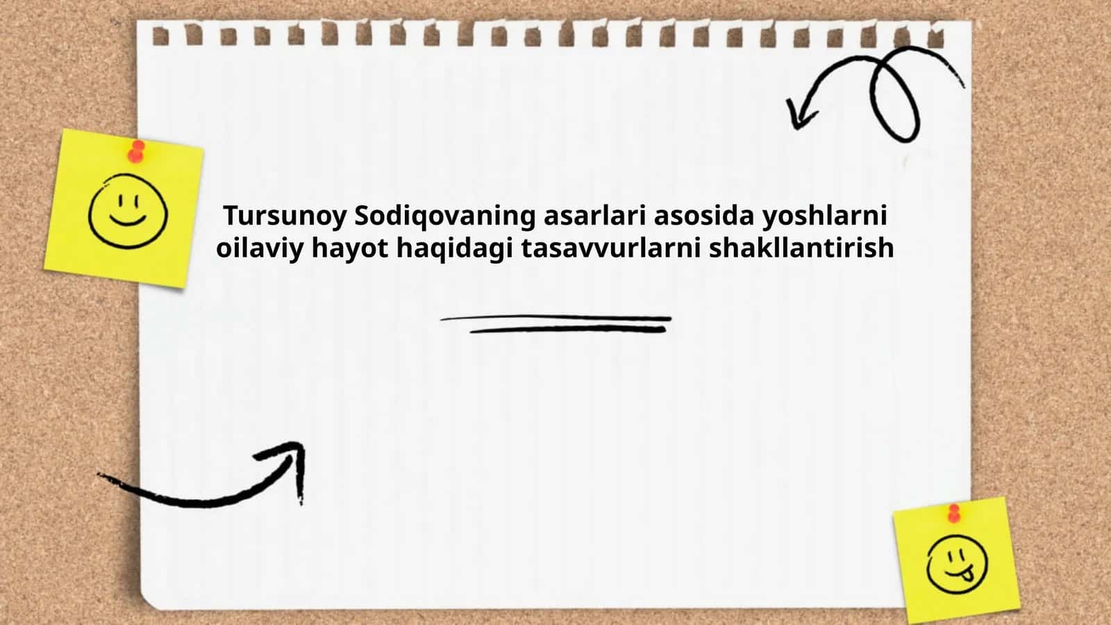 Tursunoy Sodiqovaning asarlari asosida yoshlarni oilaviy hayot haqidagi tasavvurlarni shakllantirish
