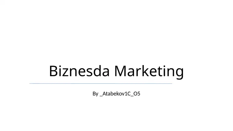 Marketing asoslari