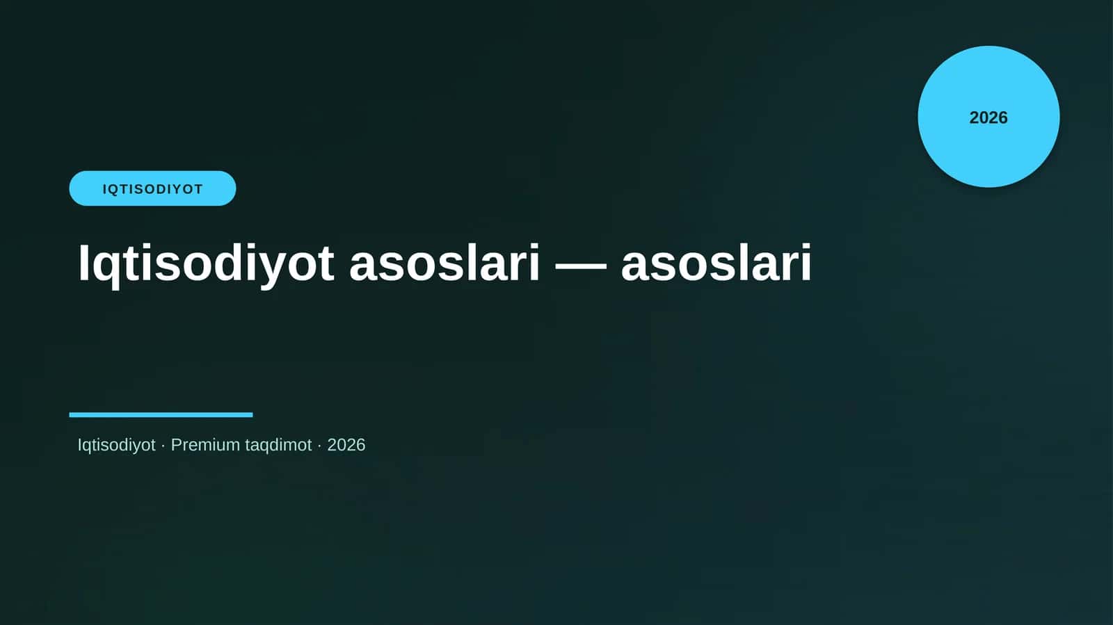 Iqtisodiyot asoslari — asoslari