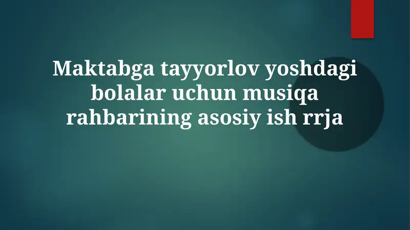 Bolalar uchun Musiqa Rejasi