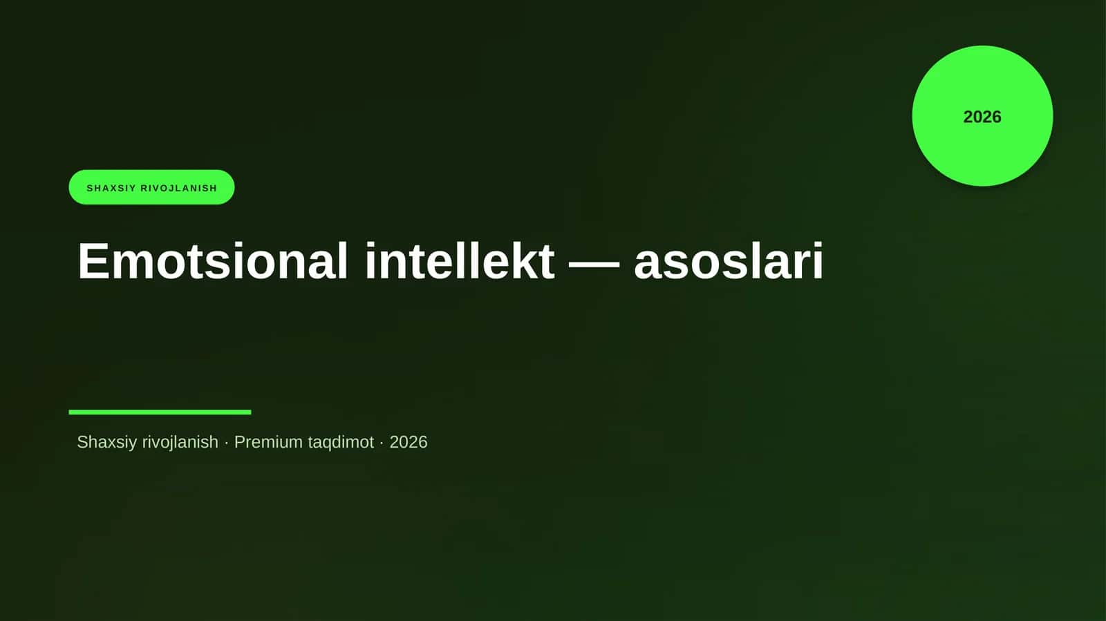 Emotsional intellekt — asoslari