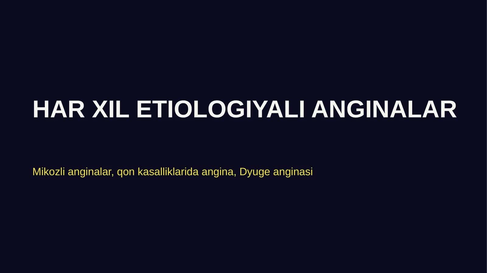 HAR XIL ETIOLOGIYALI ANGINALAR, Mikozli anginalar, qon kasalliklarida angina, Dyuge anginasi