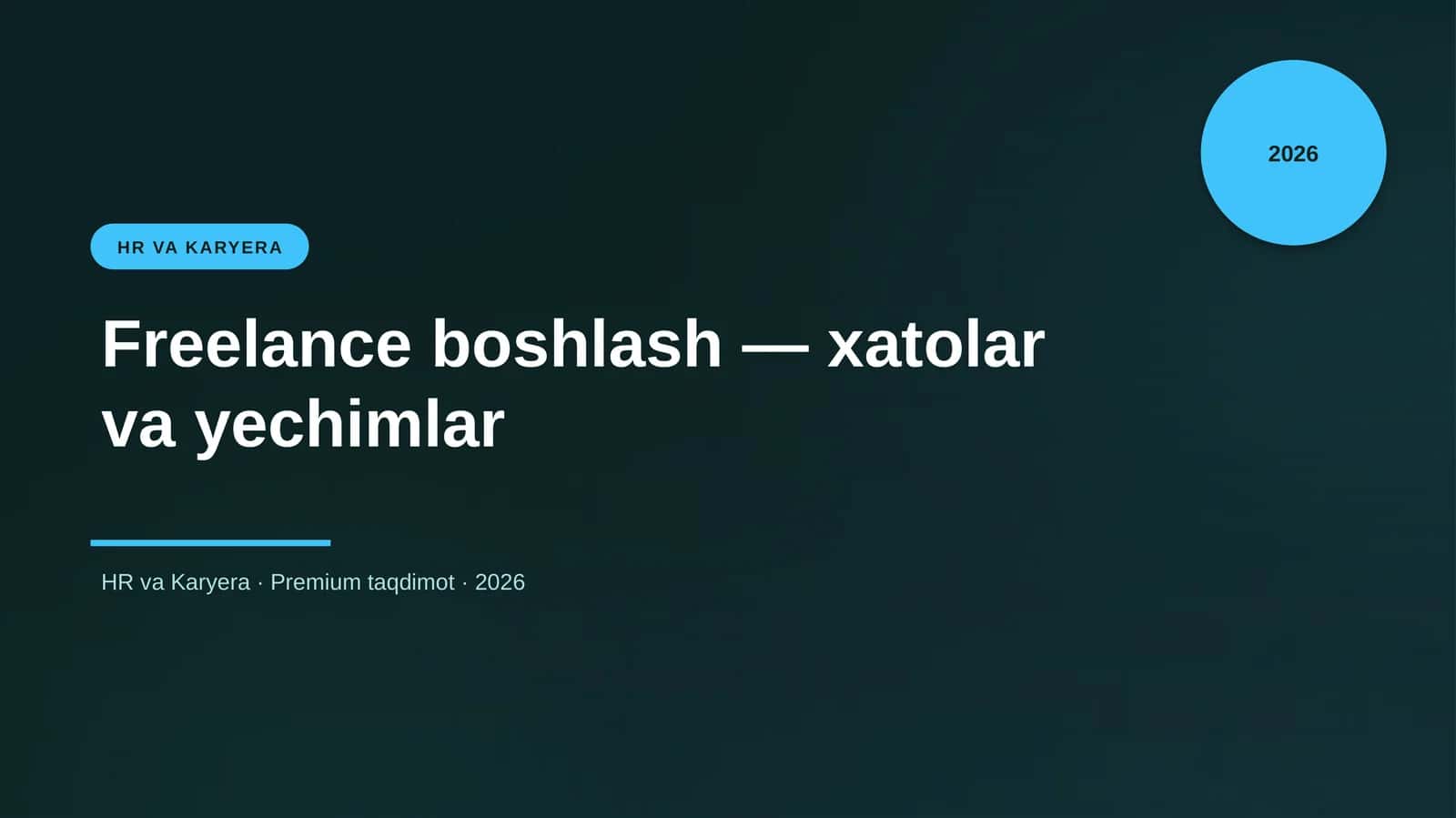 Freelance boshlash — xatolar va yechimlar