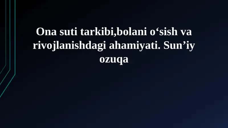 Ko'krak suti tarkibi