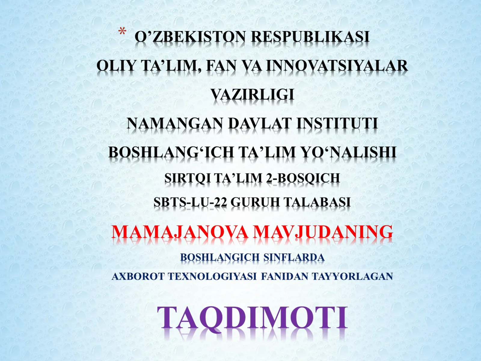 Jadvaldan tashqari ko`paytirish