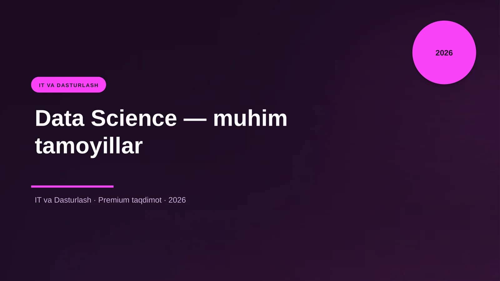 Data Science — muhim tamoyillar