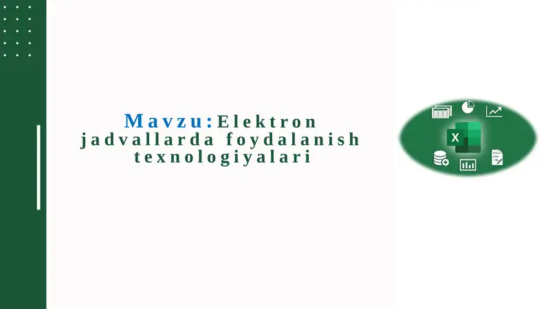 Elektronjadvallarda foydalanish texnologiyalari