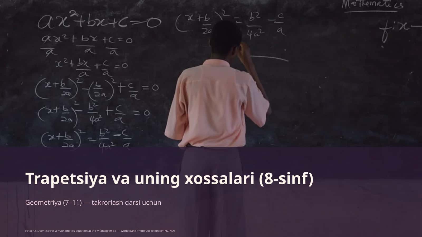 Trapetsiya va uning xossalari (8-sinf)