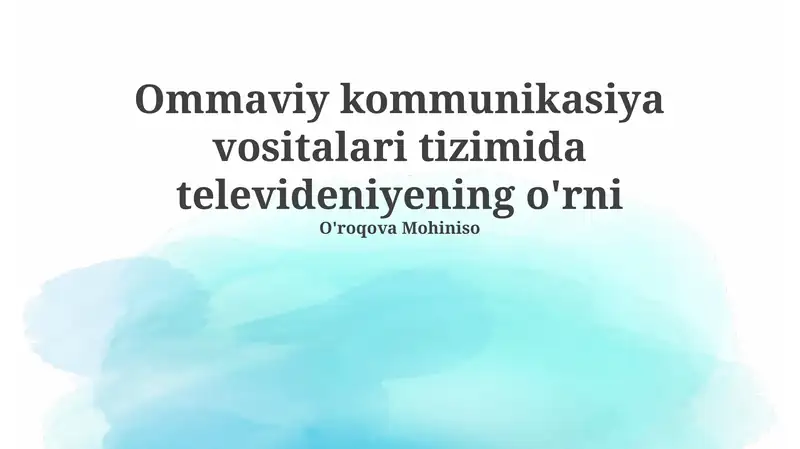 Televideniyening ommaviy axborot vositalari tizimi