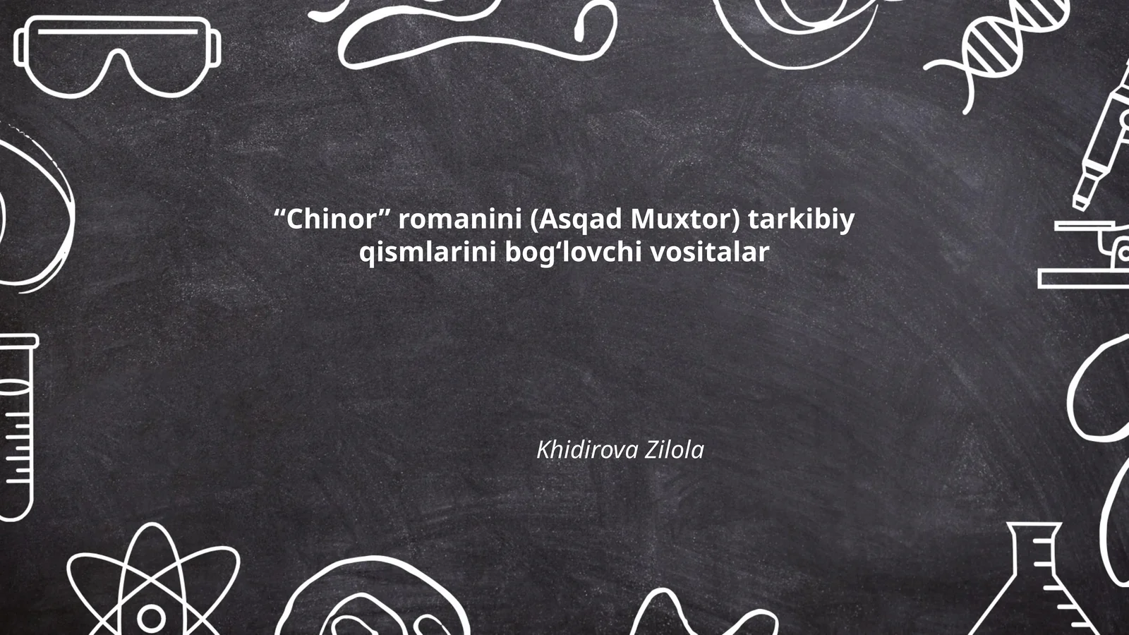 Chinor romanini (Asqad Muxtor) tarkibiy qismlarini bog‘lovchi vositalar