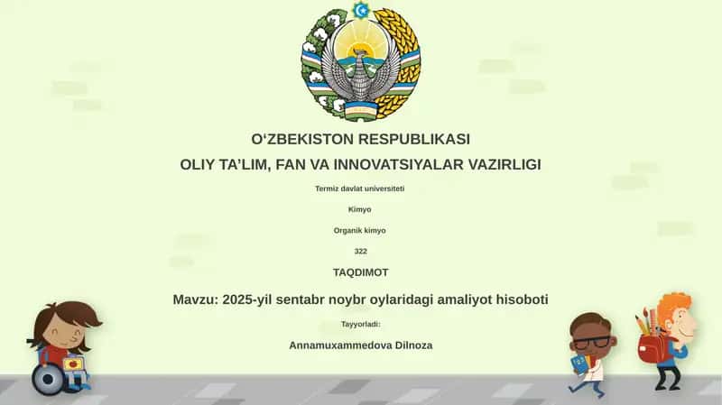 2025-yil sentabr noybr oylaridagi amaliyot hisoboti
