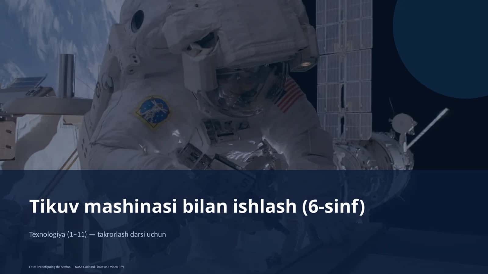 Tikuv mashinasi bilan ishlash (6-sinf)