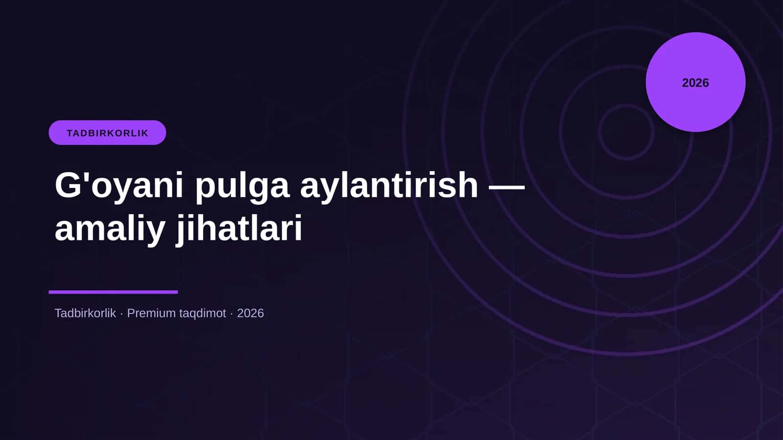 G'oyani pulga aylantirish — amaliy jihatlari