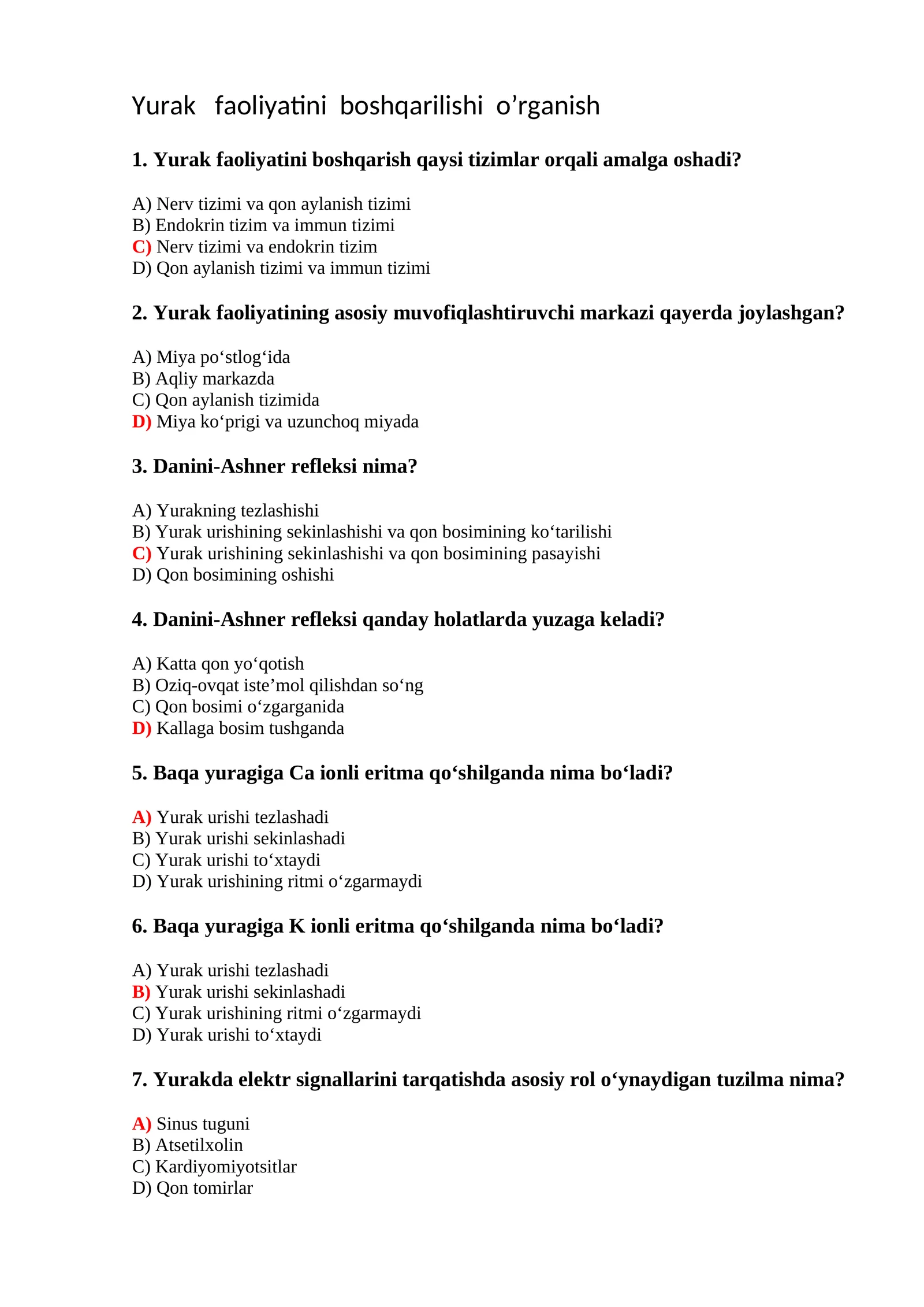 Yurak faoliyatini boshqarish