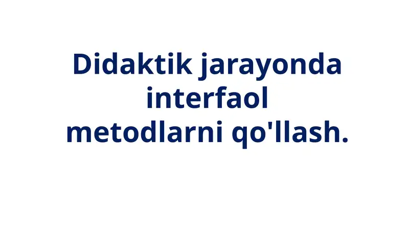 Interfaol metodlar