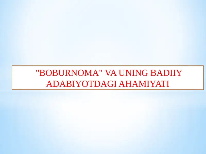 Boburnoma