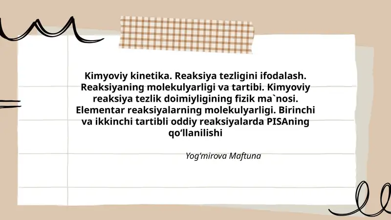 Kimyoviy kinetika