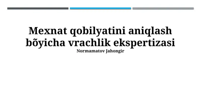 Tibbiy-mehnat ekspertizasi