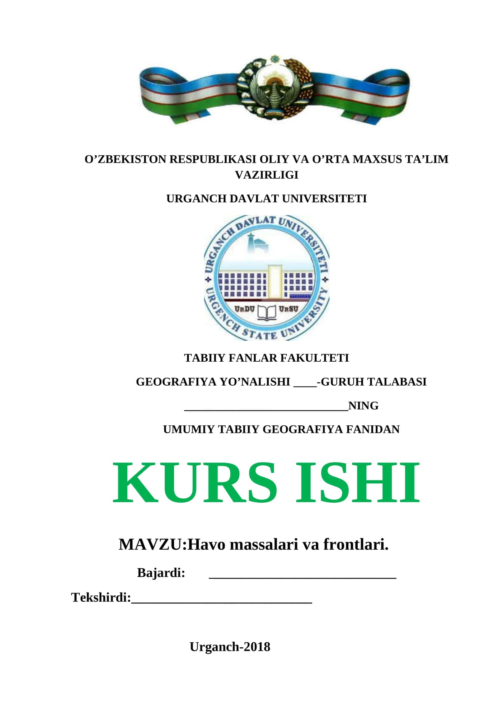 Havo Massalari va Frontlari