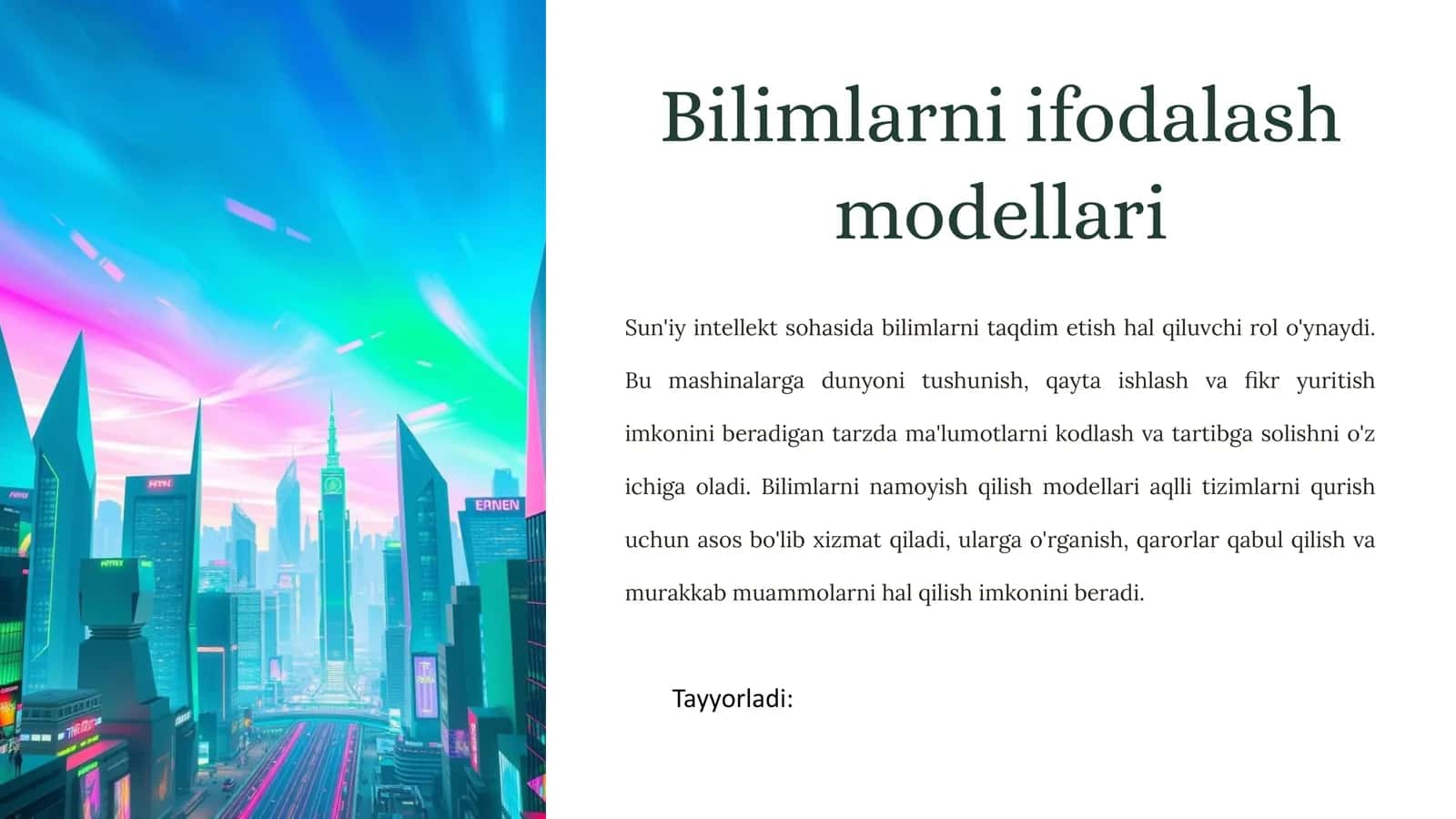 Bilimlarni ifodalash modellari