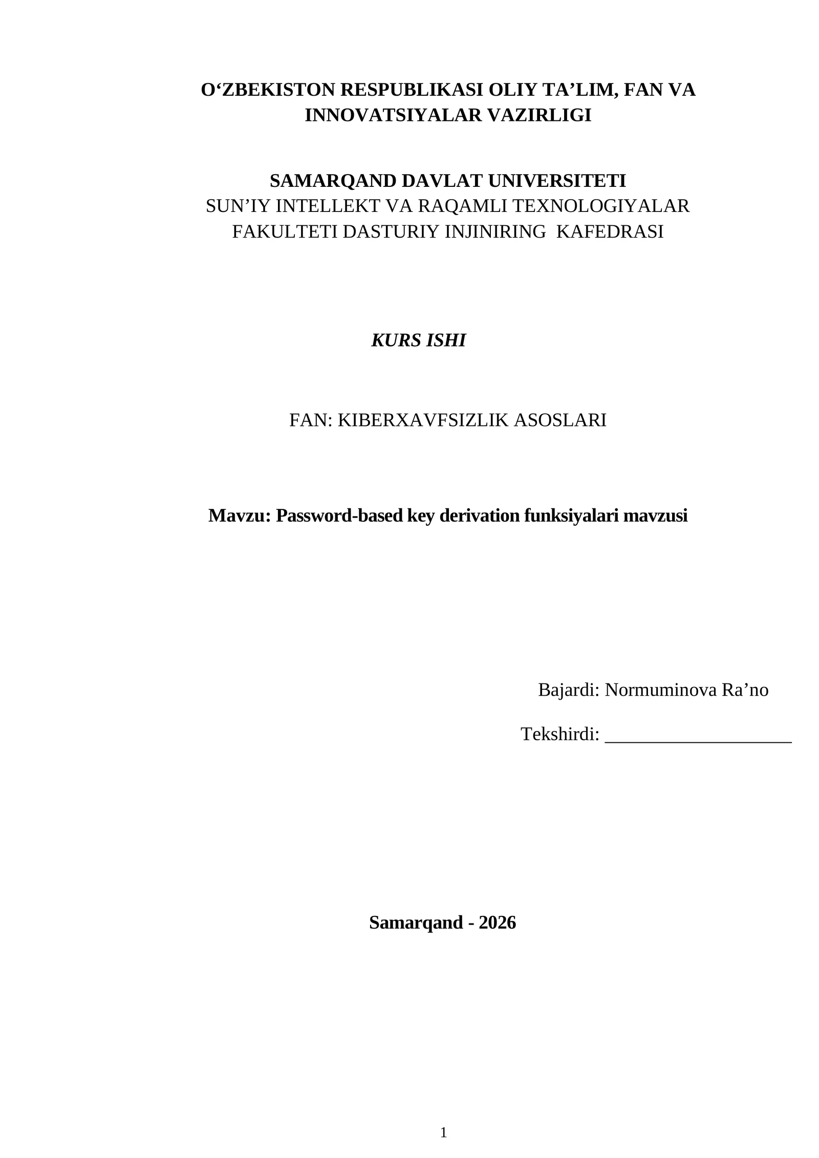 Password-based key derivation funksiyalari mavzusi
