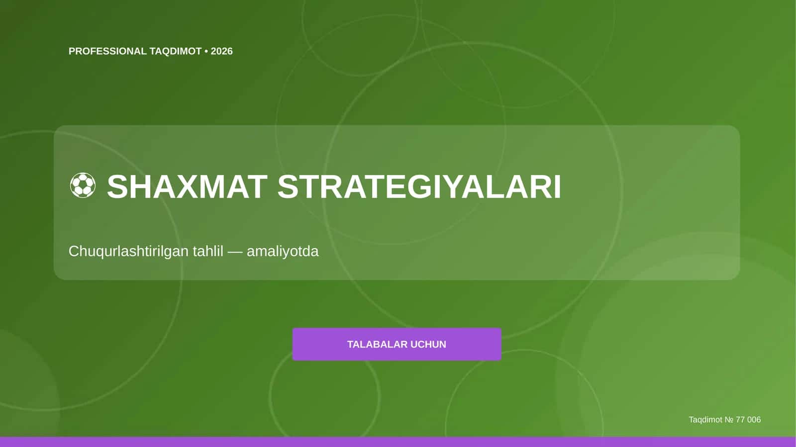 SHAXMAT STRATEGIYALARI