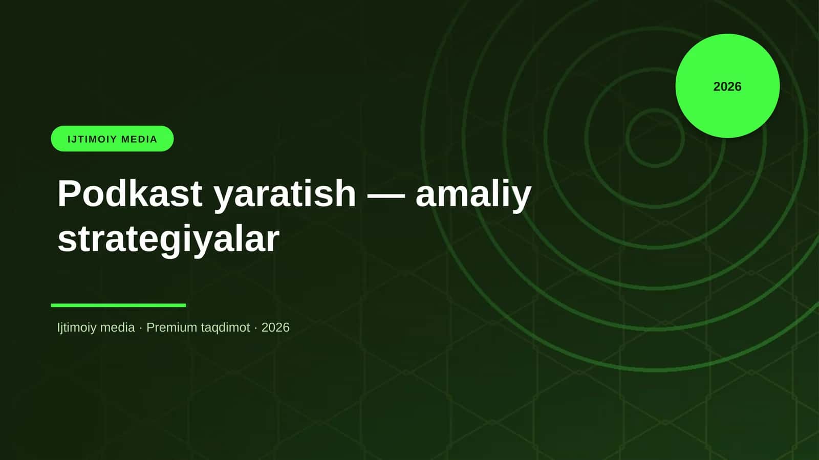 Podkast yaratish — amaliy strategiyalar