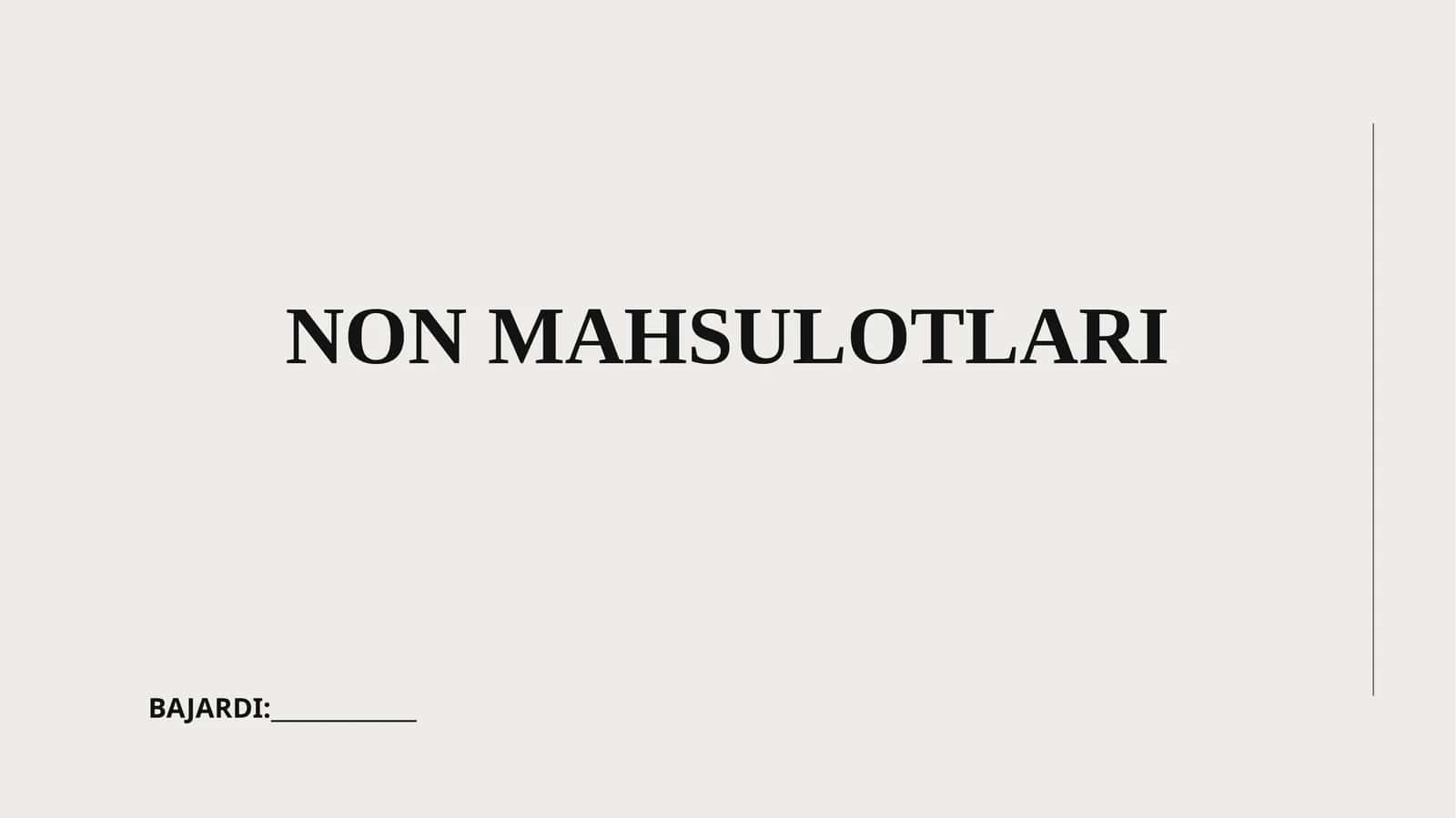 Non mahsulotlari