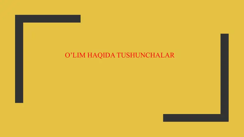 Oʻlim haqida tushuncha