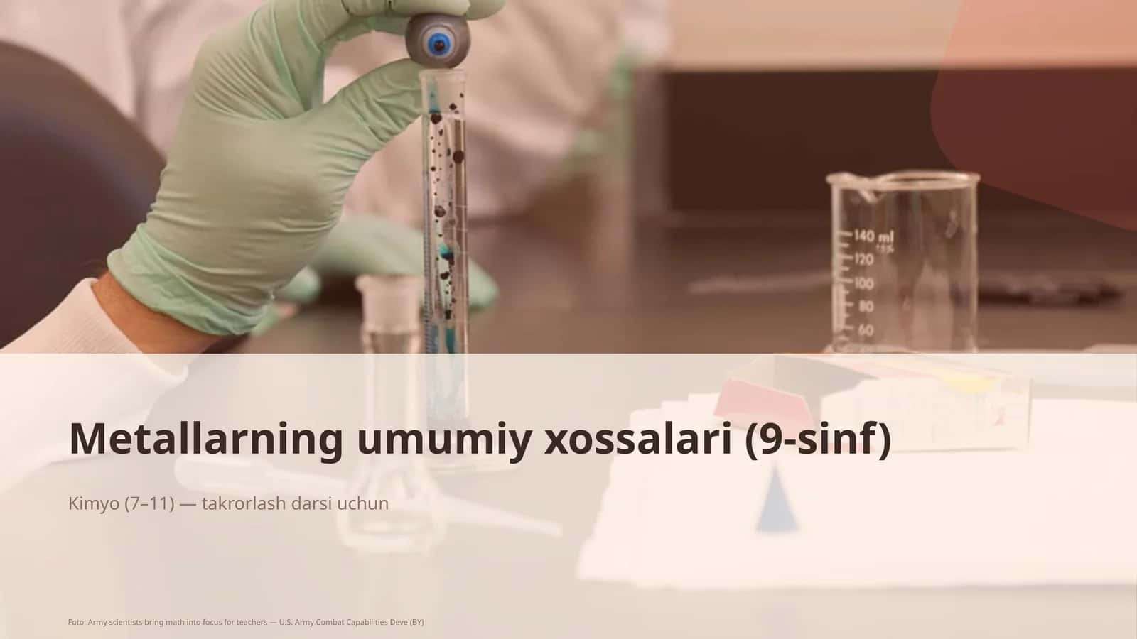 Metallarning umumiy xossalari (9-sinf)