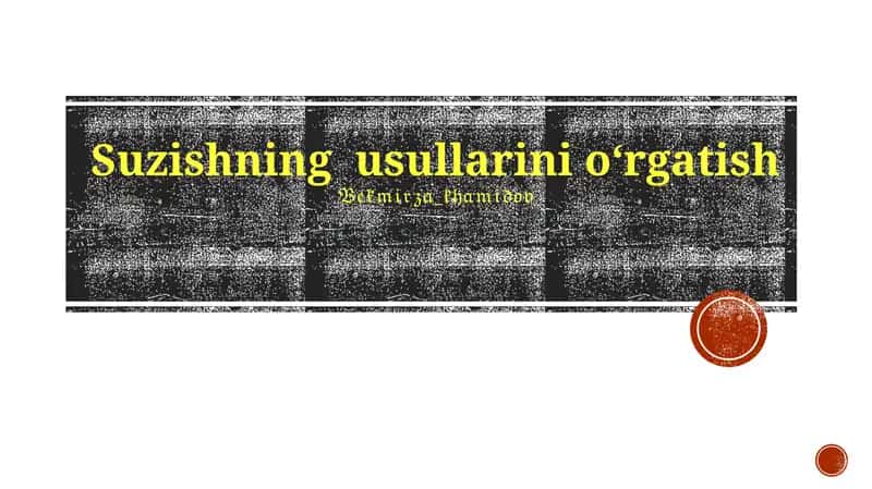 Suzishning usullarini oʻrgatish